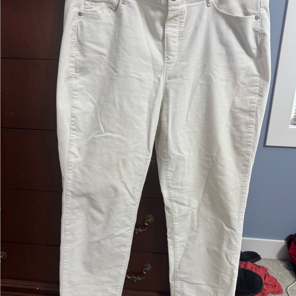 J. Jill Women's Cream Straight Leg Jeans